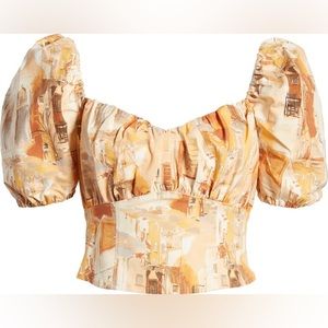 & Other Stories Puff Crop Top Peach size 4